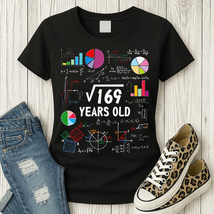 Square Root Of 169 13th Birthday 13 Year Old Math Nerd Womens T-Shirt