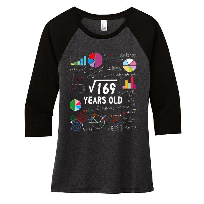 Square Root Of 169 13th Birthday 13 Year Old Math Nerd Women's Tri-Blend 3/4-Sleeve Raglan Shirt