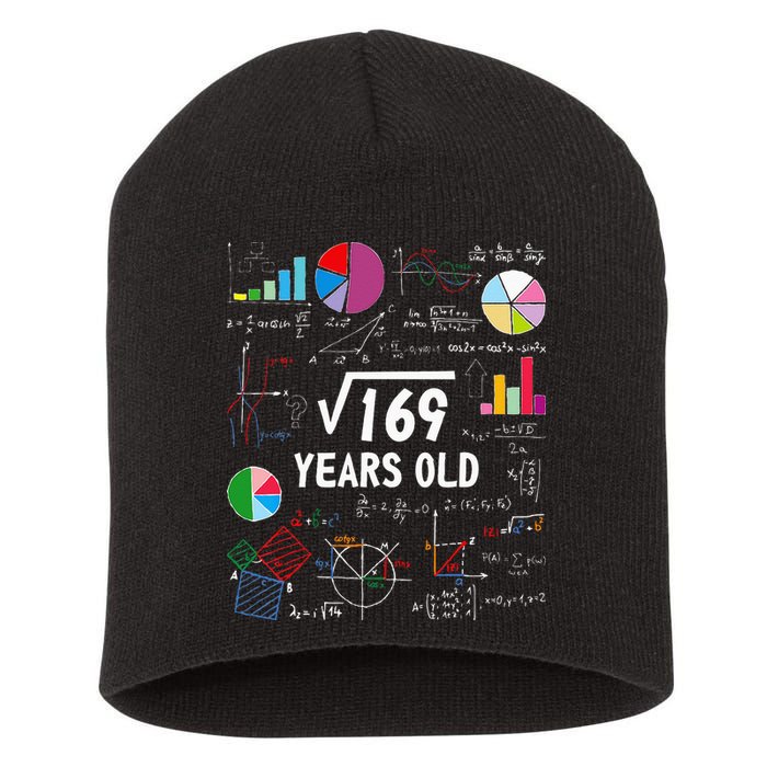 Square Root Of 169 13th Birthday 13 Year Old Math Nerd Short Acrylic Beanie