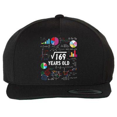 Square Root Of 169 13th Birthday 13 Year Old Math Nerd Wool Snapback Cap