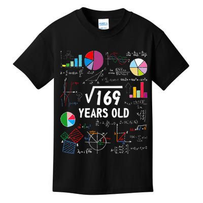 Square Root Of 169 13th Birthday 13 Year Old Math Nerd Kids T-Shirt