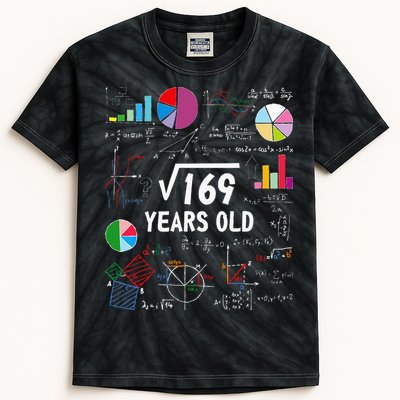 Square Root Of 169 13th Birthday 13 Year Old Math Nerd Kids Tie-Dye T-Shirt