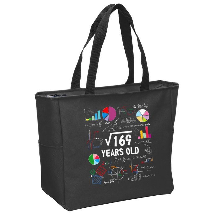 Square Root Of 169 13th Birthday 13 Year Old Math Nerd Zip Tote Bag