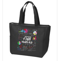 Square Root Of 169 13th Birthday 13 Year Old Math Nerd Zip Tote Bag