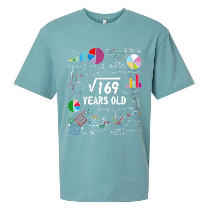 Square Root Of 169 13th Birthday 13 Year Old Math Nerd Sueded Cloud Jersey T-Shirt