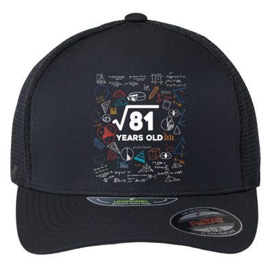 Square Root Of 81 9th Birthday Math Lover 9 Year Old Bday Flexfit Unipanel Trucker Cap