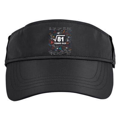 Square Root Of 81 9th Birthday Math Lover 9 Year Old Bday Adult Drive Performance Visor