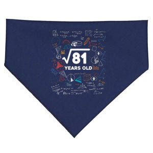 Square Root Of 81 9th Birthday Math Lover 9 Year Old Bday USA-Made Doggie Bandana