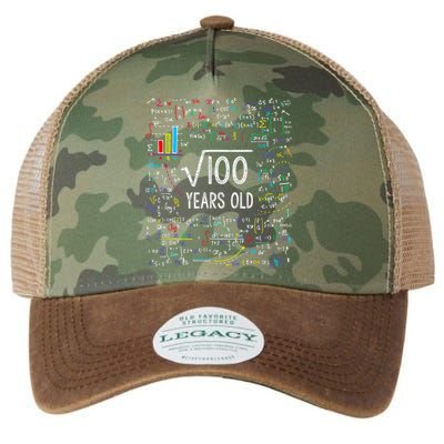 Square Root Of 100 10th Birthday 10 Year Old Gifts Math Bday Legacy Tie Dye Trucker Hat