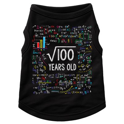 Square Root Of 100 10th Birthday 10 Year Old Gifts Math Bday Doggie Tank