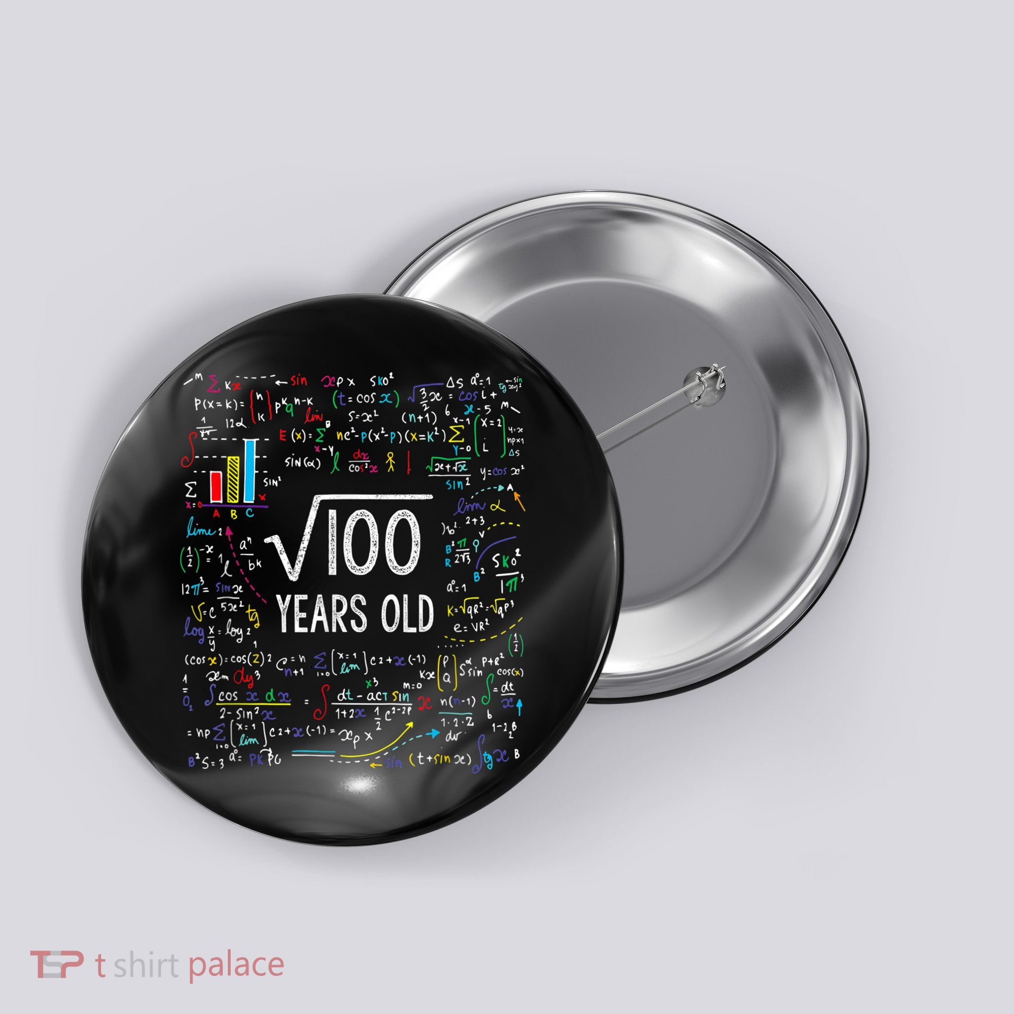 Square Root Of 100 10th Birthday 10 Year Old Gifts Math Bday Button