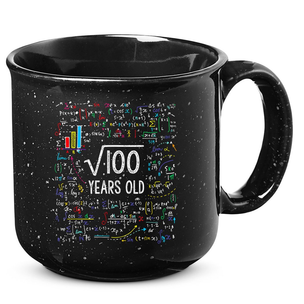Square Root Of 100 10th Birthday 10 Year Old Gifts Math Bday 15oz Campfire Ceramic Mug