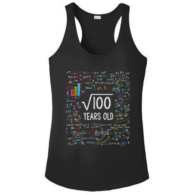 Square Root Of 100 10th Birthday 10 Year Old Gifts Math Bday Ladies PosiCharge Competitor Racerback Tank