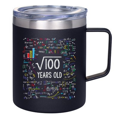 Square Root Of 100 10th Birthday 10 Year Old Gifts Math Bday 12oz Stainless Steel Coffee Mug