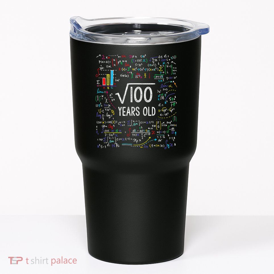 Square Root Of 100 10th Birthday 10 Year Old Gifts Math Bday Tumbler