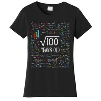 Square Root Of 100 10th Birthday 10 Year Old Gifts Math Bday Women's T-Shirt