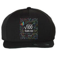 Square Root Of 100 10th Birthday 10 Year Old Gifts Math Bday Wool Snapback Cap