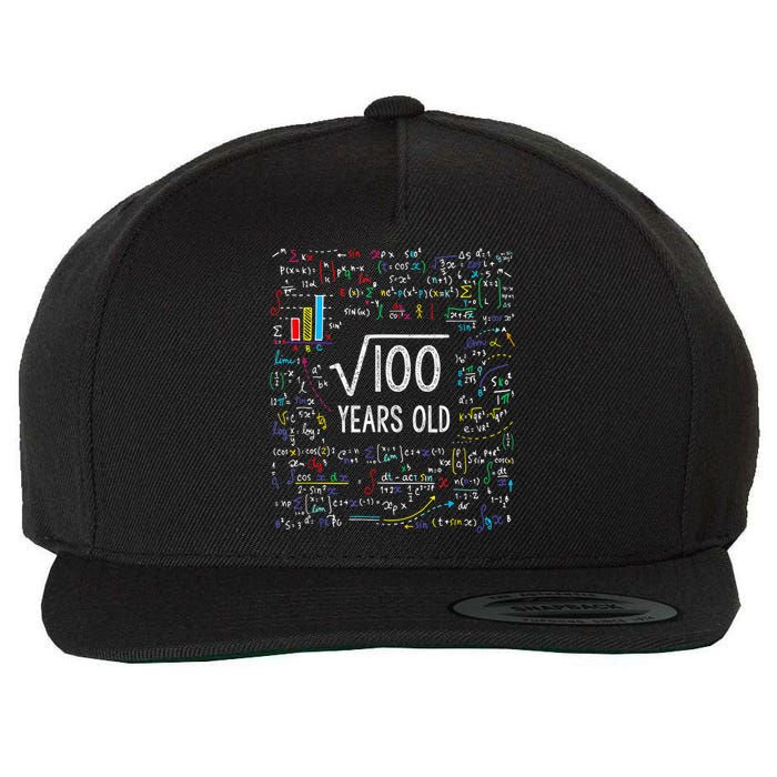 Square Root Of 100 10th Birthday 10 Year Old Gifts Math Bday Wool Snapback Cap