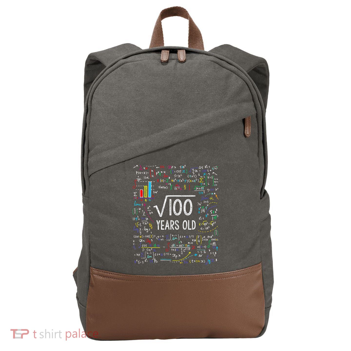 Square Root Of 100 10th Birthday 10 Year Old Gifts Math Bday Cotton Canvas Backpack