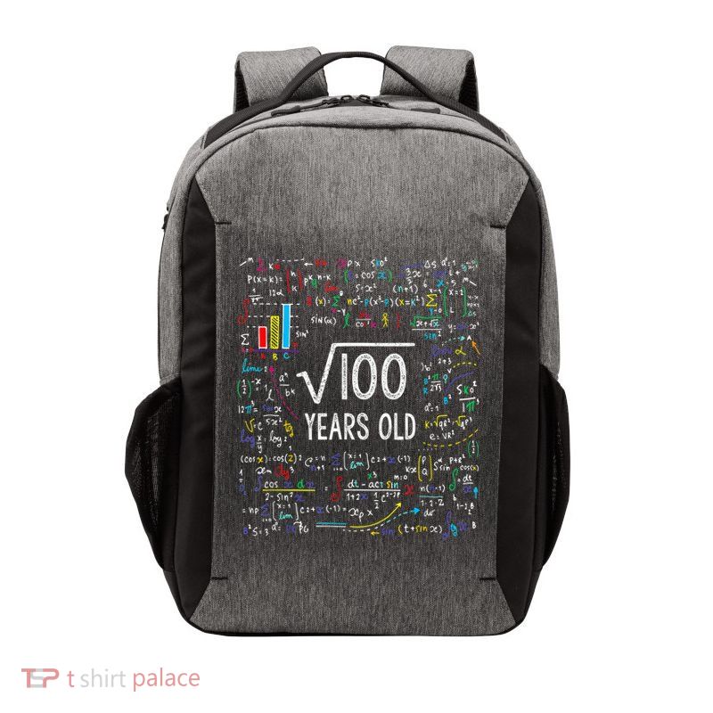 Square Root Of 100 10th Birthday 10 Year Old Gifts Math Bday Vector Backpack