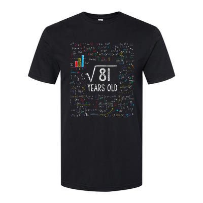 Square Root Of 81 9th Birthday 9 Year Old Gifts Math Bday Softstyle CVC T-Shirt