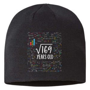 Square Root Of 169 13th Birthday 13 Year Old Gifts Math Bday Sustainable Beanie