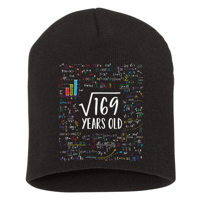 Square Root Of 169 13th Birthday 13 Year Old Gifts Math Bday Short Acrylic Beanie