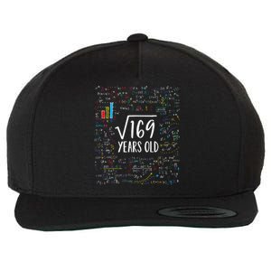 Square Root Of 169 13th Birthday 13 Year Old Gifts Math Bday Wool Snapback Cap