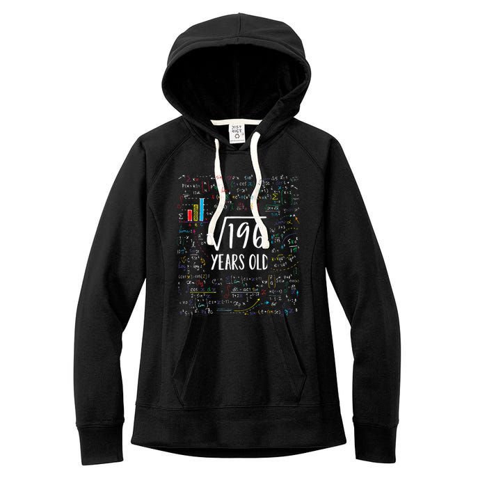 Square Root Of 196 14th Birthday 14 Year Old Gifts Math Bday Women's Fleece Hoodie