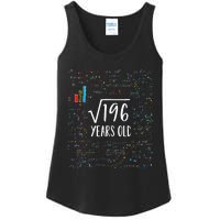 Square Root Of 196 14th Birthday 14 Year Old Gifts Math Bday Ladies Essential Tank