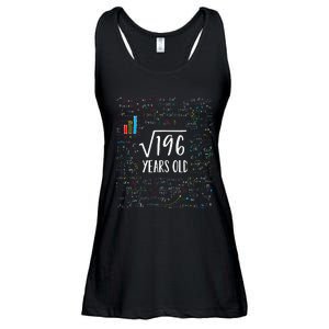 Square Root Of 196 14th Birthday 14 Year Old Gifts Math Bday Ladies Essential Flowy Tank