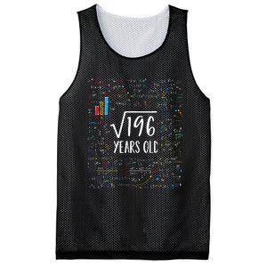 Square Root Of 196 14th Birthday 14 Year Old Gifts Math Bday Mesh Reversible Basketball Jersey Tank