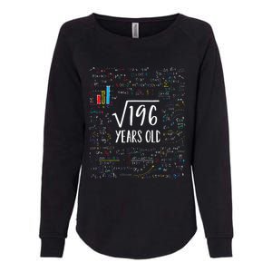 Square Root Of 196 14th Birthday 14 Year Old Gifts Math Bday Womens California Wash Sweatshirt