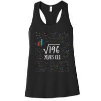 Square Root Of 196 14th Birthday 14 Year Old Gifts Math Bday Women's Racerback Tank