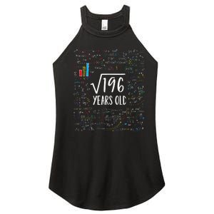 Square Root Of 196 14th Birthday 14 Year Old Gifts Math Bday Women's Perfect Tri Rocker Tank