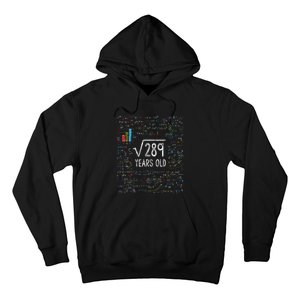 Square Root Of 289 17th Birthday 17 Year Old Gifts Math Bday Hoodie