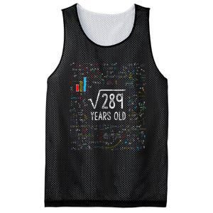 Square Root Of 289 17th Birthday 17 Year Old Gifts Math Bday Mesh Reversible Basketball Jersey Tank