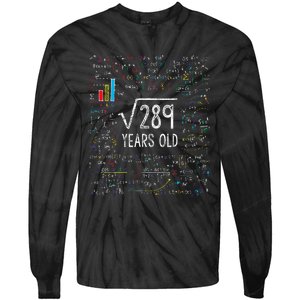 Square Root Of 289 17th Birthday 17 Year Old Gifts Math Bday Tie-Dye Long Sleeve Shirt