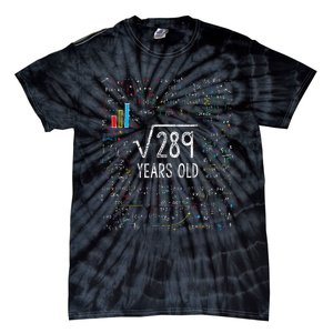 Square Root Of 289 17th Birthday 17 Year Old Gifts Math Bday Tie-Dye T-Shirt