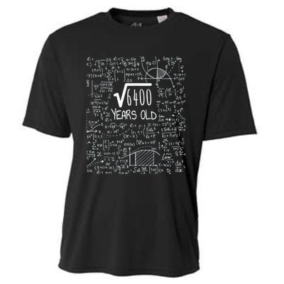 Square Root of 6400: 80 Years Old - 80th Birthday Cooling Performance Crew T-Shirt