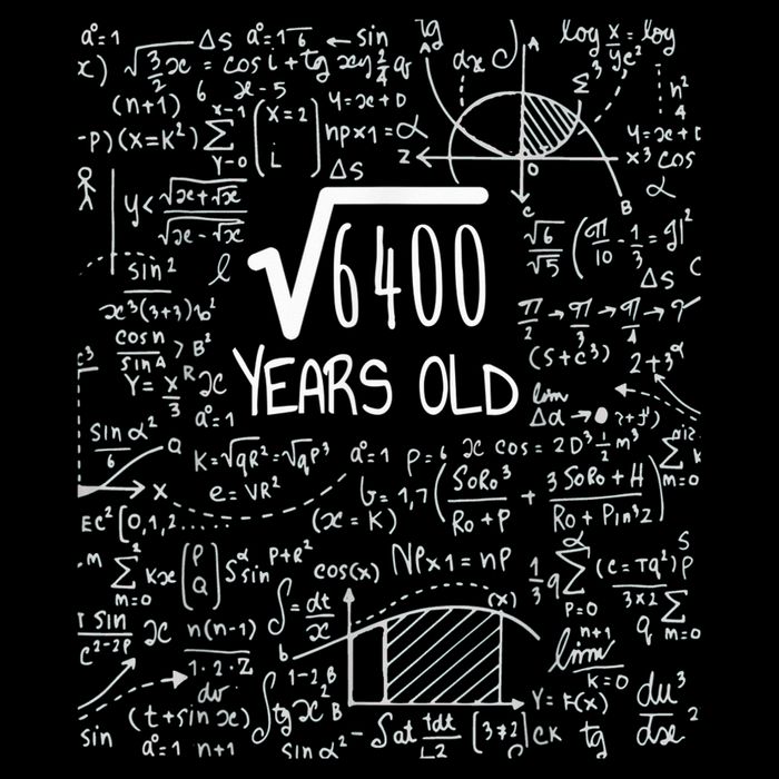 Square Root of 6400: 80 Years Old - 80th Birthday Cooling Performance Crew T-Shirt