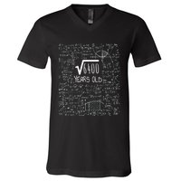 Square Root of 6400: 80 Years Old - 80th Birthday V-Neck T-Shirt