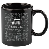 Square Root of 6400: 80 Years Old - 80th Birthday 11oz C Handle Ceramic Mug
