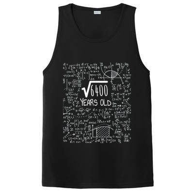 Square Root of 6400: 80 Years Old - 80th Birthday PosiCharge Competitor Tank