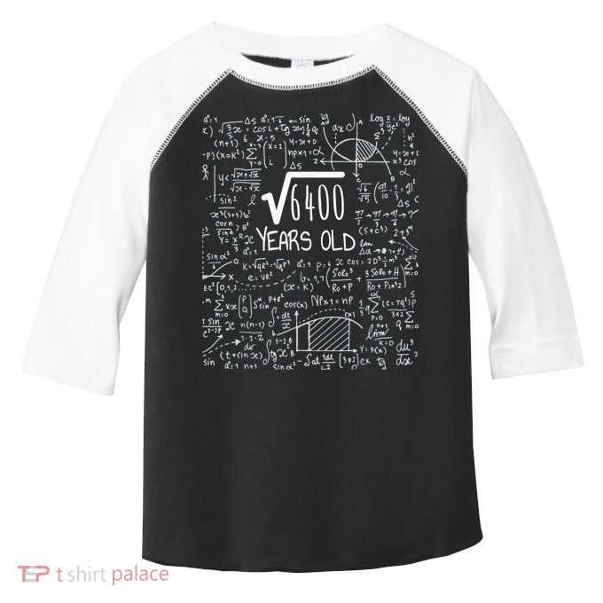 Square Root of 6400: 80 Years Old - 80th Birthday Toddler Fine Jersey T-Shirt