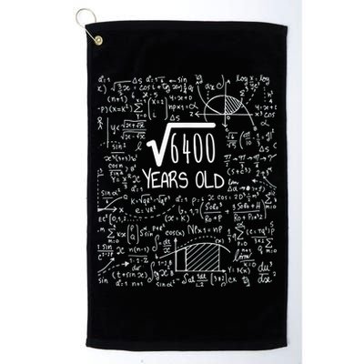 Square Root of 6400: 80 Years Old - 80th Birthday Golf Towel