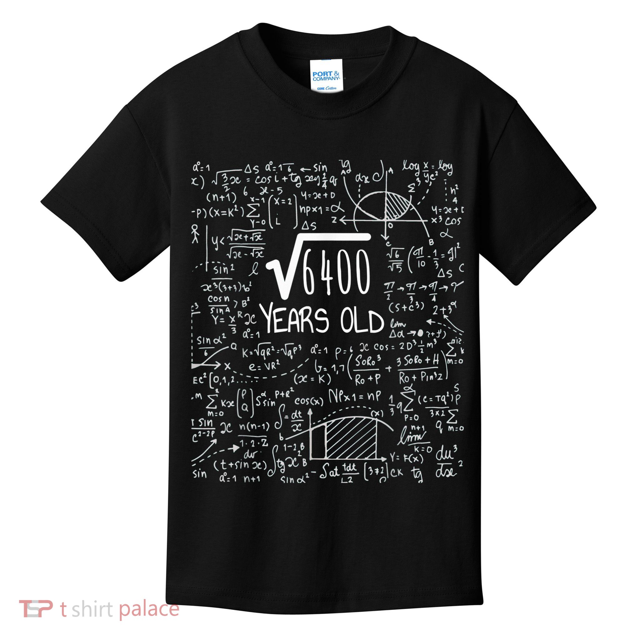 Square Root of 6400: 80 Years Old - 80th Birthday Kids T-Shirt
