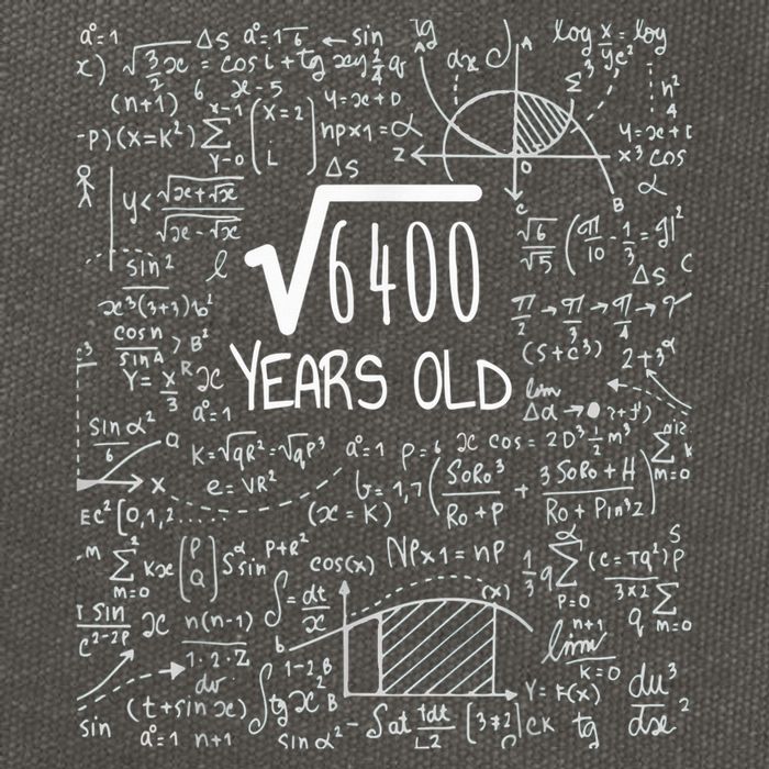Square Root of 6400: 80 Years Old - 80th Birthday Cotton Canvas Backpack