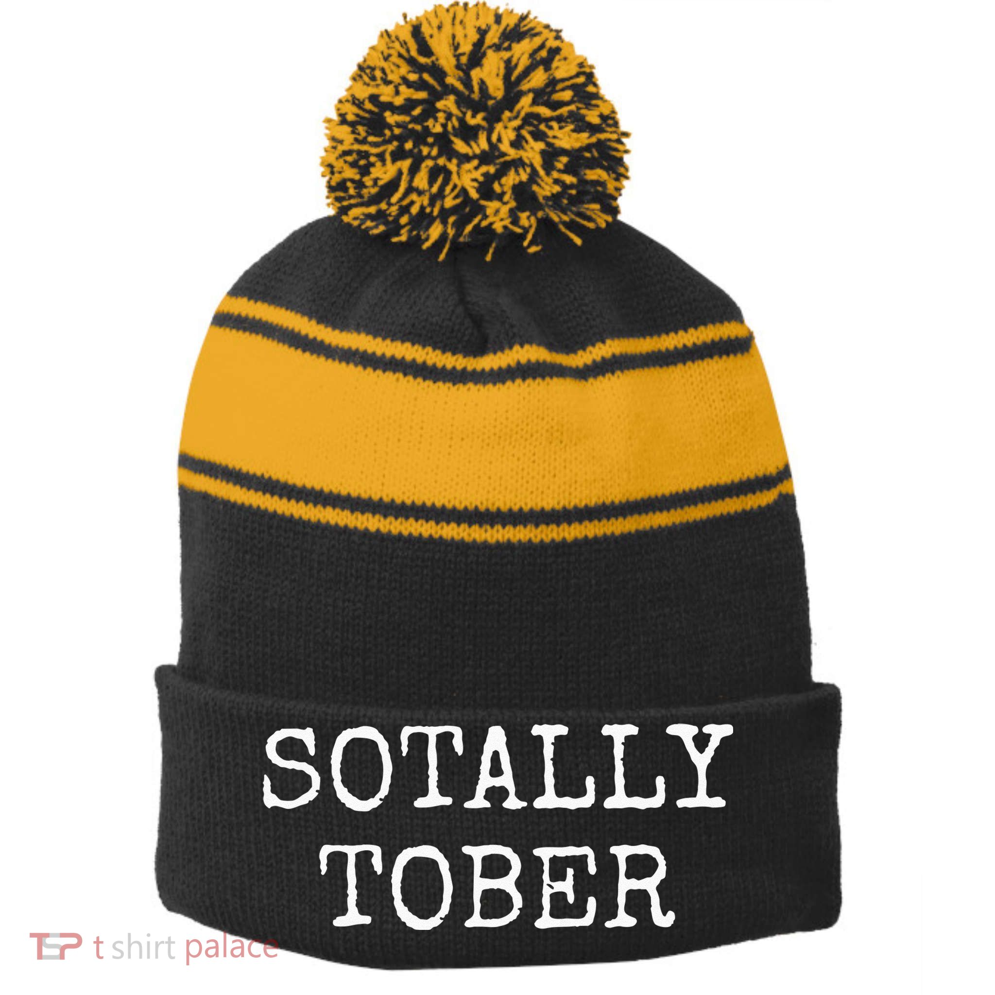 Square Root Of 169 Bday Math 13th Birthday 13 Years Old Stripe Pom Pom Beanie