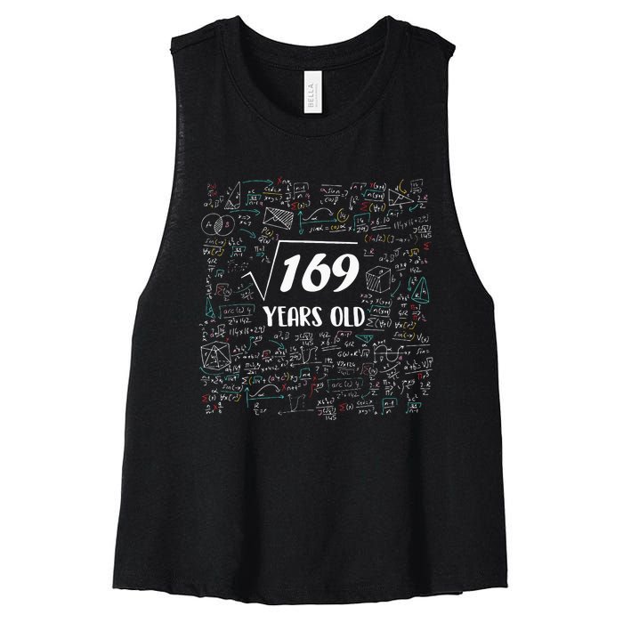 Square Root Of 3025 Bday Math 55th Birthday 55 Years Old Women's Racerback Cropped Tank